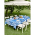 thumbnail image 3 of Outdoor Tablecloth with Umbrella Hole and Zipper, Blue Christmas Rectangle Table Cloth 54x80 Inch Waterproof Tablecloth, Watercolor Winter White Snow Pattern Picnic Table Cover for Patio Camping, 3 of 7