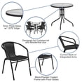 thumbnail image 4 of Bowery Hill 5 Piece Rattan/Glass Round Patio Dining Set in Black, 4 of 8