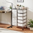 thumbnail image 2 of Costway 15-Drawer Trolley with Chrome Plated Metal Frame & Lockable Universal Wheels White, 2 of 10