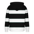 thumbnail image 5 of qolati Hoodies for Men Striped Color Block Pullover Sweatshirt Lightweight Fashion Drawstring Hooded Fleece Athletic Workout Tops with Zipper Pockets Black XXXL, 5 of 6