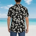 thumbnail image 6 of Balery Daisies Flowers Print Men's Hawaiian Shirts Short Sleeve Beach Shirt Relaxed Fit Vacation Button Down Shirts-X-Large, 6 of 9