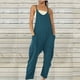 thumbnail image 1 of ICHUANYI Clearance Fashion Women Casual Cold Shoulder Jumpsuit Solid Suspender Jumpsuits Wide Pocket Leg Pant(Navy, M) ICHUANYI WER2023080705795, 1 of 5