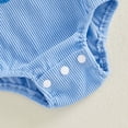 thumbnail image 5 of CAICJ98 Infant Baby Boy Girl Easter Outfit Bunny Embroidery Sleeveless Romper Overalls Newborn Summer Clothes (Blue,3-6 Months), 5 of 6