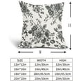 thumbnail image 5 of Black Floral Pillow Covers 20x20 Inch Vintage Flower Black White Decorative Throw Pillow Covers Set of 2 Farmhouse Pillowcases Cotton Linen Square Cushion Covers For Couch Bed Sofa Chair Car Decor, 5 of 6