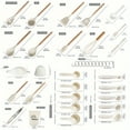 thumbnail image 4 of 38pcs/set, Silicone Utensil Set, Kitchen Utensil Set, Safety Cooking Utensils Set, Non-Stick Cooking Utensils Set With Wooden Handle, Washable Modern Cookware, Kitchen Stuff, Kitchen Gadgets, Kitchen, 4 of 9
