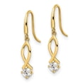 thumbnail image 2 of Finest Gold 14K Yellow Gold CZ Dangle Earrings, 2 of 3