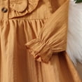 thumbnail image 6 of Toddler Baby Girls Clothes 5T Girls Dress 6T Girls Long Sleeve Solid Color Dress Brown, 6 of 6