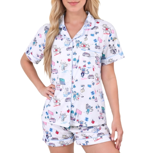 Set de pijama Zelbuck, pantalones cortos de playa Y2K Preppy Monkey para mujer