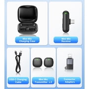 Mini Wireless Lavalier Microphone for iPhone iPad Android PC Tablets, AI Noise Cancelling, Magnetic Mic Podcast Microphone Live Equipment,Mini Lapel Mics for Video Recording, Vlog, TikTok