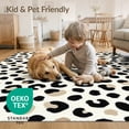 thumbnail image 4 of ODIKA 8'x10' Washable Area Rug Print Boho Cow Asymmetrical Boneless Couch Cowboy Hid Fake Classroom for Dining Room, Large Office, Lounge, Non-Slip Chair-Friendly Mat, 4 of 7