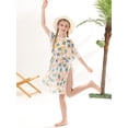 thumbnail image 4 of Lanbubble Girls 3 Piece Cover Up Swimsuit Set Hawaiian Bikini Bathing Suit with Pompom Tassel 7-12Y, 4 of 11