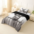 thumbnail image 2 of Erosebridal Donkey Peeking Fence Print Twin Comforter Sets, Farmhouse Decor Bedding Set for Kids Boys and Girls, Black Reversible 2-Piece, 1 Comforter and 1 Pillowcase, 2 of 6