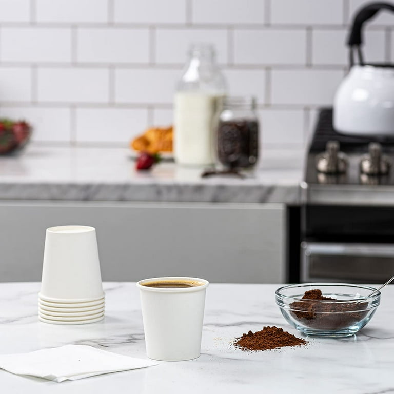 Comfy Package [600 Pack] 3 oz. White Paper Cups, Small Disposable Bathroom, Espresso, Mouthwash Cups