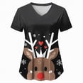thumbnail image 5 of Towmus Womens Christmas Scrub Tops Funny Print V Neck Short Sleeve Shirts Stretch Anti Wrinkle Nursing Uniform with Pockets, 5 of 5