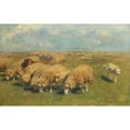 thumbnail image 3 of Heinrich Von Zügel 24x17 Black Modern Framed Museum Art Print Titled - Block of Sheep with Herding Dog in the Pasture (Approx. 1911), 3 of 5