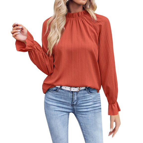 Vedolay Womens Shirts Shirts Casual Tunic Top Basic Sweatshirts Tees Red,S