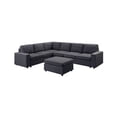 thumbnail image 2 of Casey Modular Sectional Sofa with Ottoman in Dark Gray Linen, 2 of 4