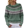 thumbnail image 3 of Fair Isle Knit Sweater for Women Lightweight Slim Fit Pullover Fall Winter Cute Casual Fashion Tops XL, 3 of 7