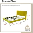 thumbnail image 2 of AGARTT Upholstered Platform Bed Frame Queen Size with Headboard and Footboard/Wooden Slats Support/No Box Spring Needed/Easy Assembly,Yellow Velvet, 2 of 12