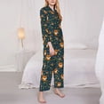 thumbnail image 3 of Yiaed Cute plant fox Print Pajamas Women's Long Sleeve Sleepwear Soft Button Down Loungewear Pjs Lounge Set Nightwear Womens Pajama Pants-Medium, 3 of 7