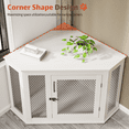 thumbnail image 4 of Bossin 52"Corner Dog Crate Furniture，Wooden Dog Kennel Indoor Furniture，Decorative Dog Crate, Dog Kennel TV Stand End Table for Small to Large Dogs, 4 of 8