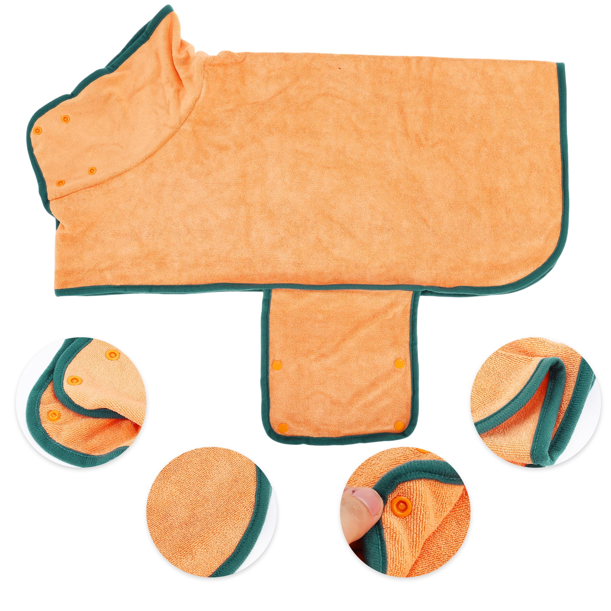 Unique Bargains Dog Bathrobe Soft Pet Towel Absorbent Coat for Cats and Dogs M Orange