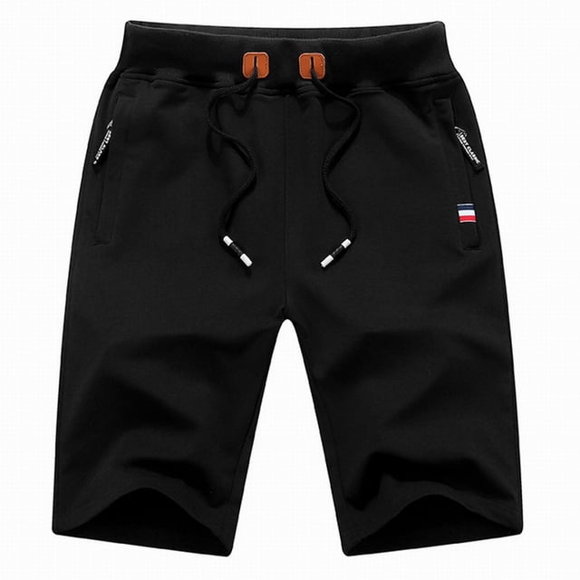 WILLBEST Pantalones Cortos Deportivos para Hombre, de Color Puro, Informales, Holgados, con Cordón Ajustable