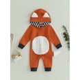 thumbnail image 2 of GXFC Infant Boys Girl Halloween Fox Romper Hoodie Newborn Long Sleeve Hooded One Piece Jumpsuit Cute Halloween Bodysuit Costume for Toddler Baby 0-18M, 2 of 8