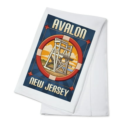 

Avalon New Jersey Lifeguard Chair (100% Cotton Tea Towel Decorative Hand Towel Kitchen and Home)
