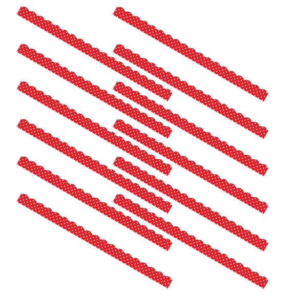 Homoyoyo Red PVC Bulletin Board Borders for Classroom Decoration, 12 Pieces, Easy to Install Classroom Trim