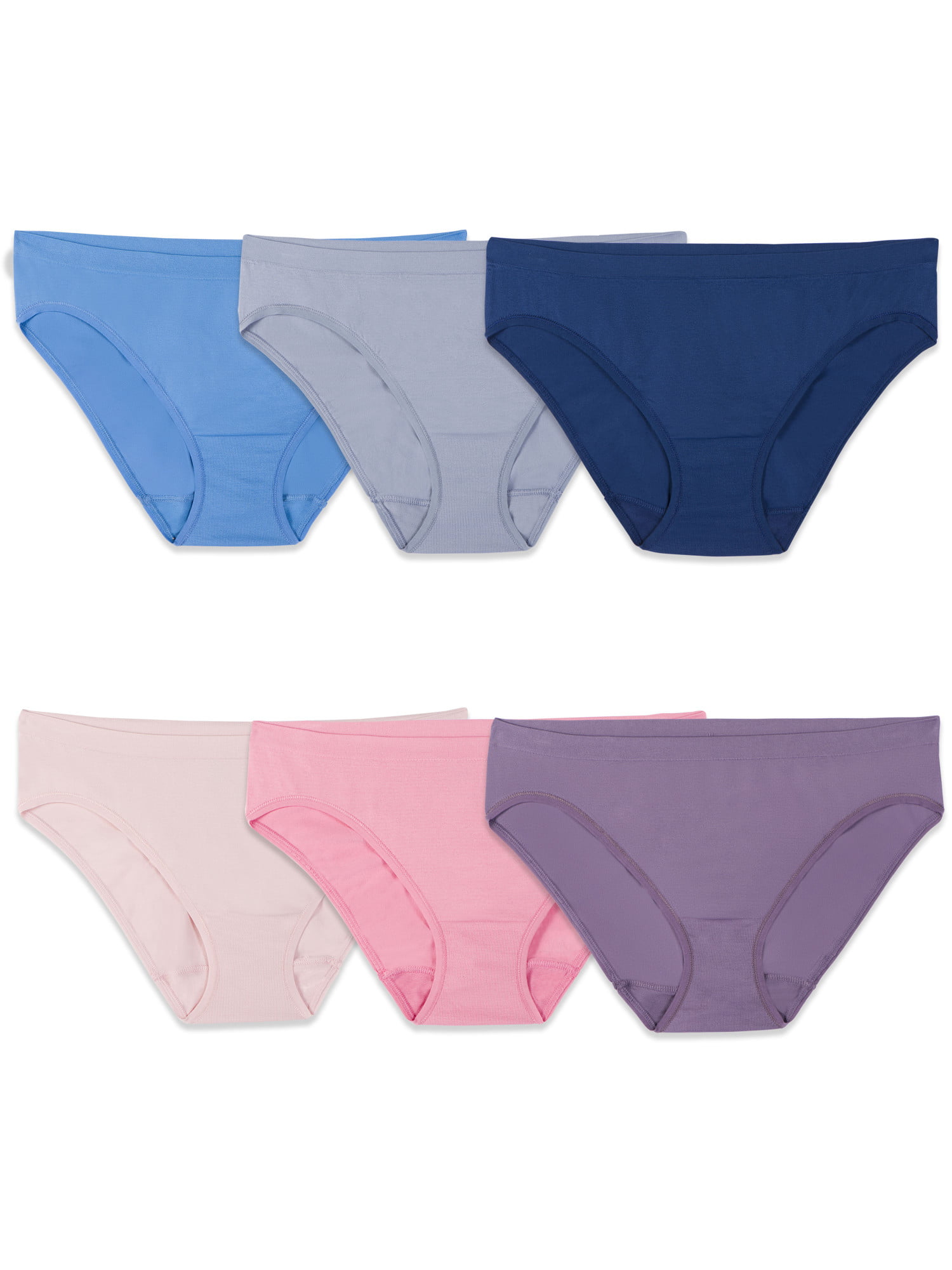 Fruit of the Loom Women's 6 Pack Seamless Underwear Multipack, Low Rise  Brief , Assorted, 8 : : Clothing, Shoes & Accessories