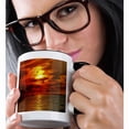 thumbnail image 2 of 3drose, Large Boat Under Red and Yellow Florida Sunset, 11oz Two-tone Black Mug, 2 of 6