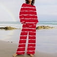 thumbnail image 2 of ChaoHeng Sweatsuit Sets for Women 2 Piece Lounge Set Loose,Women's Casual Printed Long Sleeved Round Neck Top With Pants Set,Red,XXXXL, 2 of 5