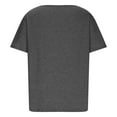 thumbnail image 5 of QUINDOS Short Sleeve Woman T Shirt Summer Plus Size Gray Cotton Tops for Women Birthday V-neck Solid Tops, 5 of 6