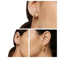 thumbnail image 5 of 14K Gold Plated Huggie Hoop Earrings Set,Hypoallergenic Heart Earrings for Women,Gifts for Mom 3 Pairs, 5 of 8