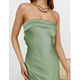 thumbnail image 3 of Vestido largo Realtix de seda satinada sin espalda para mujer, 3 of 5