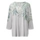 thumbnail image 2 of Gibobby Blusa Sexy Cuello en V Camiseta informal manga corta/manga 3/4 con cuello en V y estampado retro artístico para mujer(Blanco,XL), 2 of 3