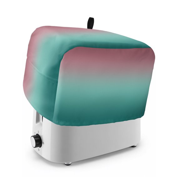 Toaster Cover 2 Slice, Ombre Green Pink Dustproof Bakeware Oven Protector with Top Hook, Colorful Painting Waterproof Small Kitchen Appliance Toasters Dust Cover, 12"x7.5"x8"