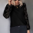 thumbnail image 4 of Fall Casual Loose Blouses, Plain Color Comfortable Lightweight Waffle Knit Mesh Sleeve Tops For Women ANGGREK No, 4 of 7
