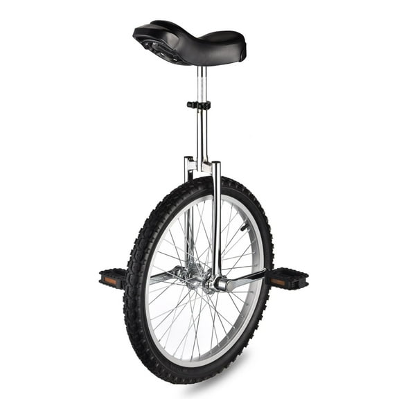 Yescom 20 In Wheel Outdoor Unicycle Leakproof Butyl Tire Circus Bike Balance Training for Adults Teenagers Kids, Silver