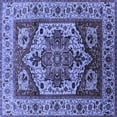 thumbnail image 1 of Ahgly Company Machine Washable Indoor Square Oriental Blue Industrial Area Rugs, 4' Square, 1 of 4
