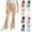 Style1-Khaki girls yoga pants, variant on Teen Girls Leggings with Pockets High Waisted Bell Bottoms for Dance Workout Wide Leg Bootcut Dress Sweatpant School Uniform Stretchy Leggings Yoga Pants 4-15 Years