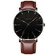 thumbnail image 2 of Reloj de cuarzo para mujer, relojes para parejas, relojes finos de moda para hombre y mujer, reloj de pulsera de cuarzo de malla de acero inoxidable para negocios., 2 of 2