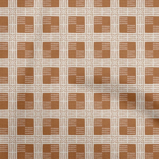 oneOone Rayon Orange Fabric Running Stitch Sewing Craft Projects Fabric Prints By Yard 56 Inch Wide