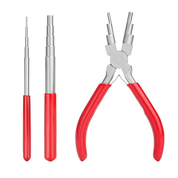 3pcs Wire Looping Tools Metal Pliers Wire Looping Mandrel Rods for Jewelry