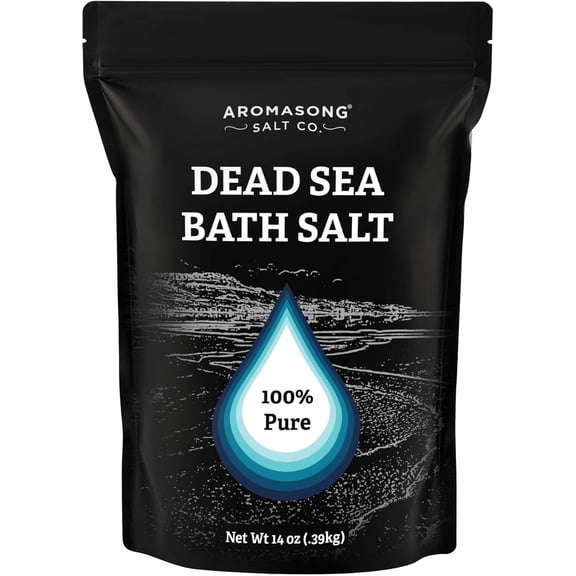 Aromasong Dead Sea Salt Bath Soak 14 oz Bulk Pack – 100% Natural Dead Sea Salts for Soaking, Relaxation, and Detoxification of Skin, Dead Sea Salts for Bath to Rejuvenate and Refresh.