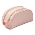 thumbnail image 1 of Creative For Women Fashion Solid Color Lager Capacity Pu Leather Candy Color Women Cosmetic Bag Travel Toiletry Bag Makeup Case Storage Bag PINK, 1 of 8