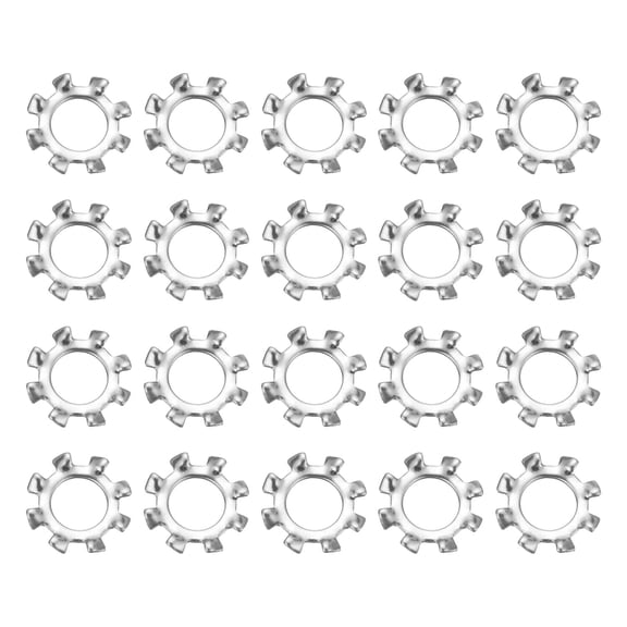 50Pcs SAE 1/4" 304 Stainless Steel External Tooth Lock Washer