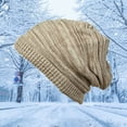 thumbnail image 2 of Prolriy Beanies Hats Men Casual Hats Women's Knit Caps Warm Hats Couples Hats Wool Beanie Winter Hats for Women Khaki, 2 of 3