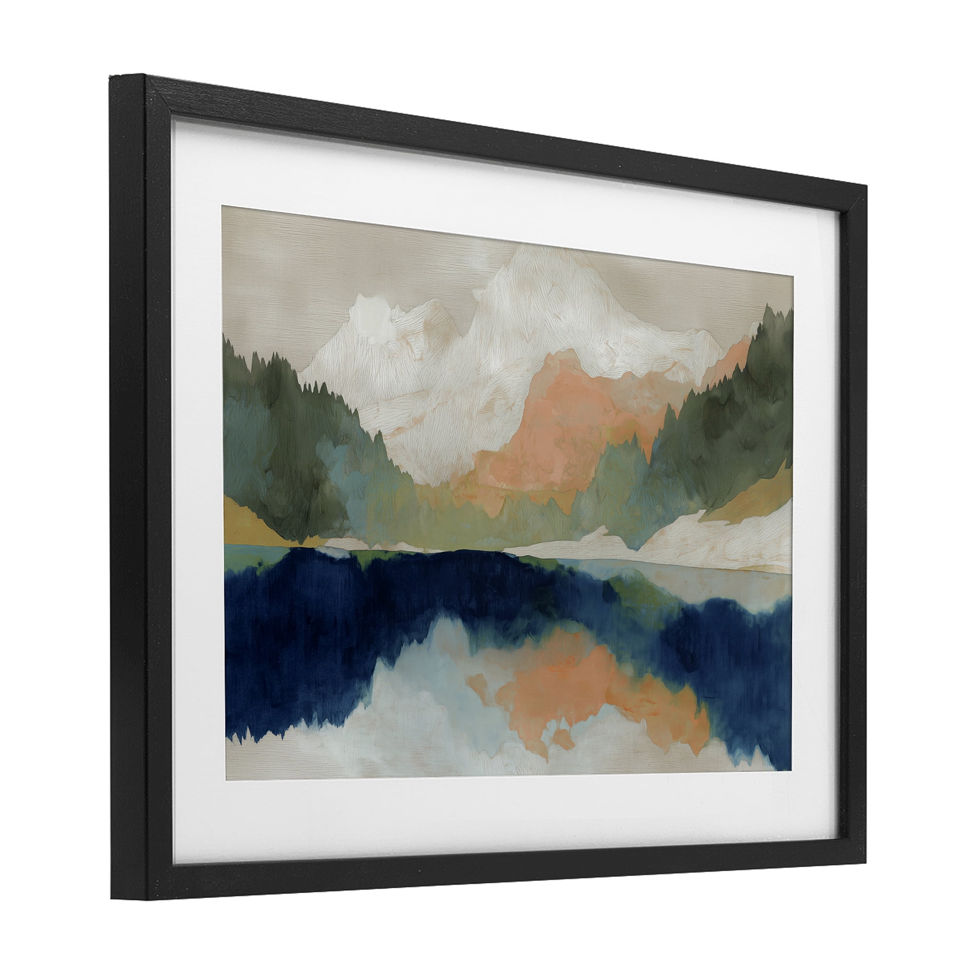 Stupell Industries Alpine Autumn Lake Reflection Black Framed Print Under Glass, design by Chromatic Storm Studio
